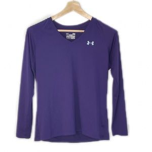 Womens Under Armour Heatgear V Neck sz L